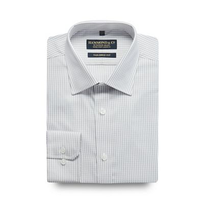 Hammond & Co. by Patrick Grant Big and tall grey striped tailored fit shirt